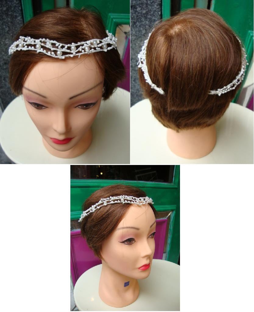 Vintage Wedding Wax Flower Crown and Pearls Bridal Headpiece Etsy