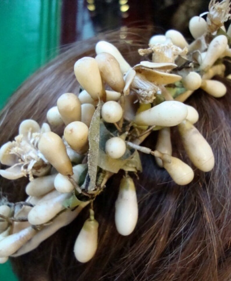 Blush Flower Crown Antique Wax Crown Vintage Headpiece Etsy