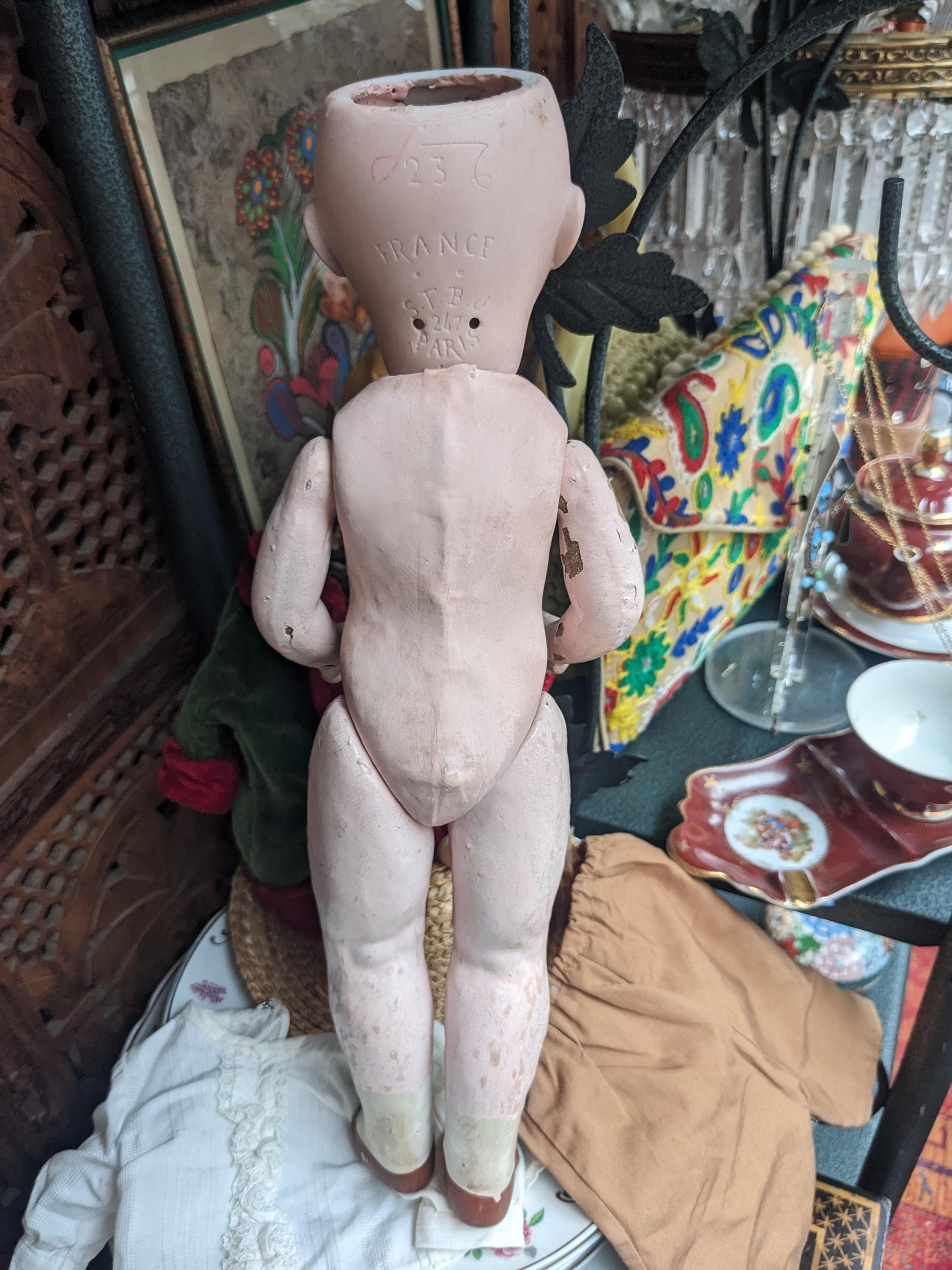 Poupée Ancienne SFBJ 247 ? - 61 Cm - Tête En Composite, Fabrication Française - Occasion