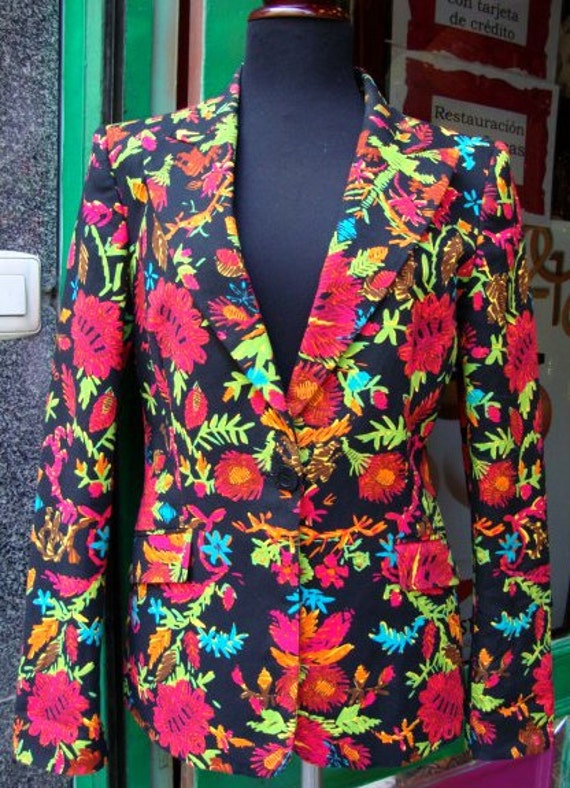 Voorspeller Zelfrespect vaccinatie MOSCHINO Jeans Vintage Jacket Blazer / Floral Print Cotton - Etsy