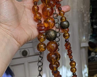 Collar vintage de cuentas de piedra natural // Collar vintage original