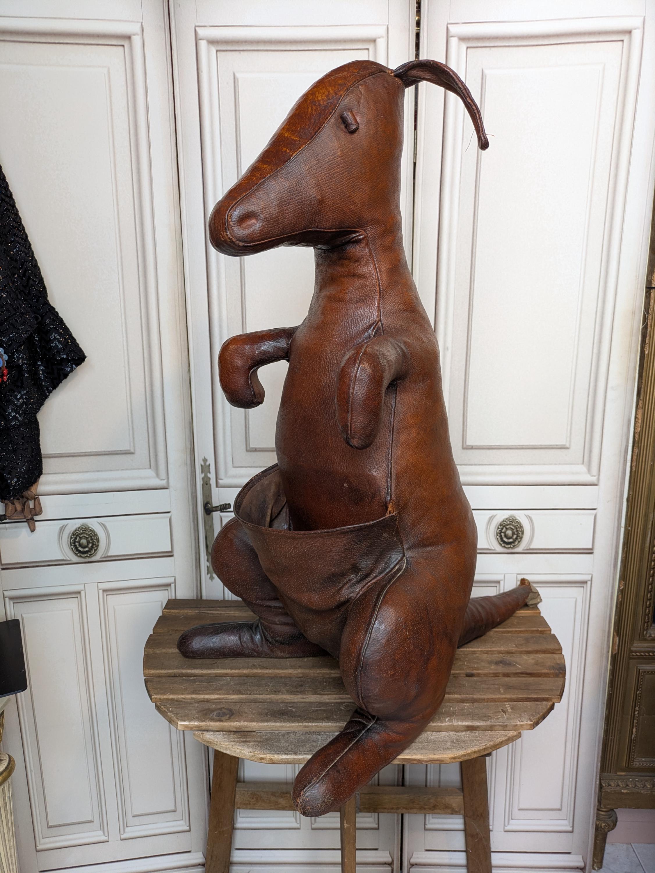 Kangaroo Leather Magazine Rack by Dimitri Omersa by Abercombie and
