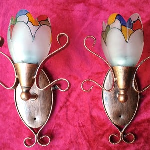 Original Pair of Sconces vintage/ Vintage Wall Sconce/ Double Wall Sconce/ Shabby Chic Wall Sconce/ Candle Holder