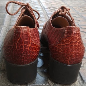 Shoes embossed leather vintage women / Elegant leather shoes / Oxford Shoes image 6