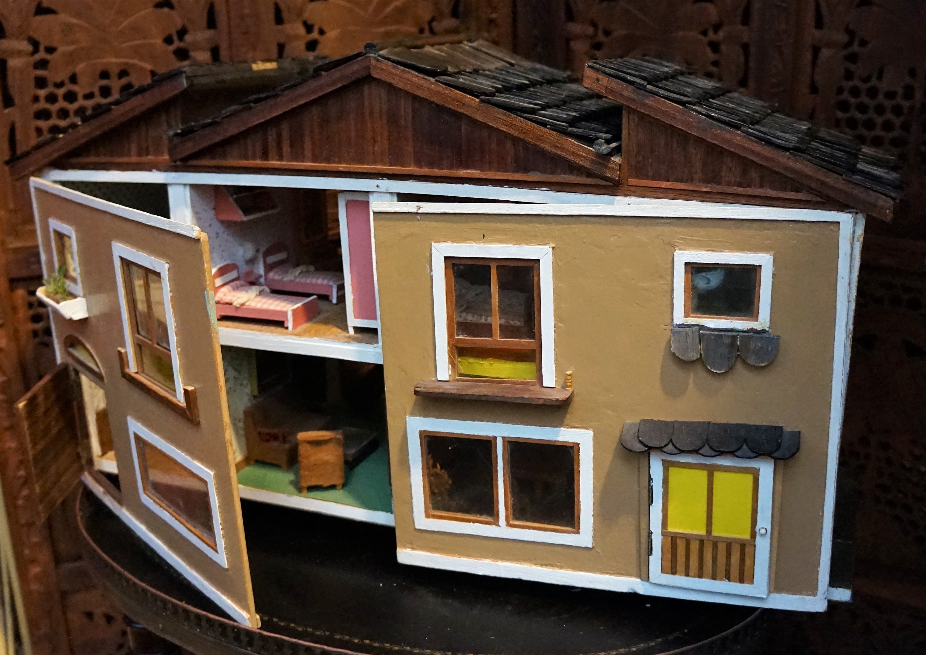 Vintage Dolls House Wooden 50s With Furnitures Etsy Australia