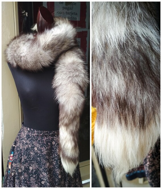 Vintage True Fur scarf / Fox Fur Vintage /Shawl V