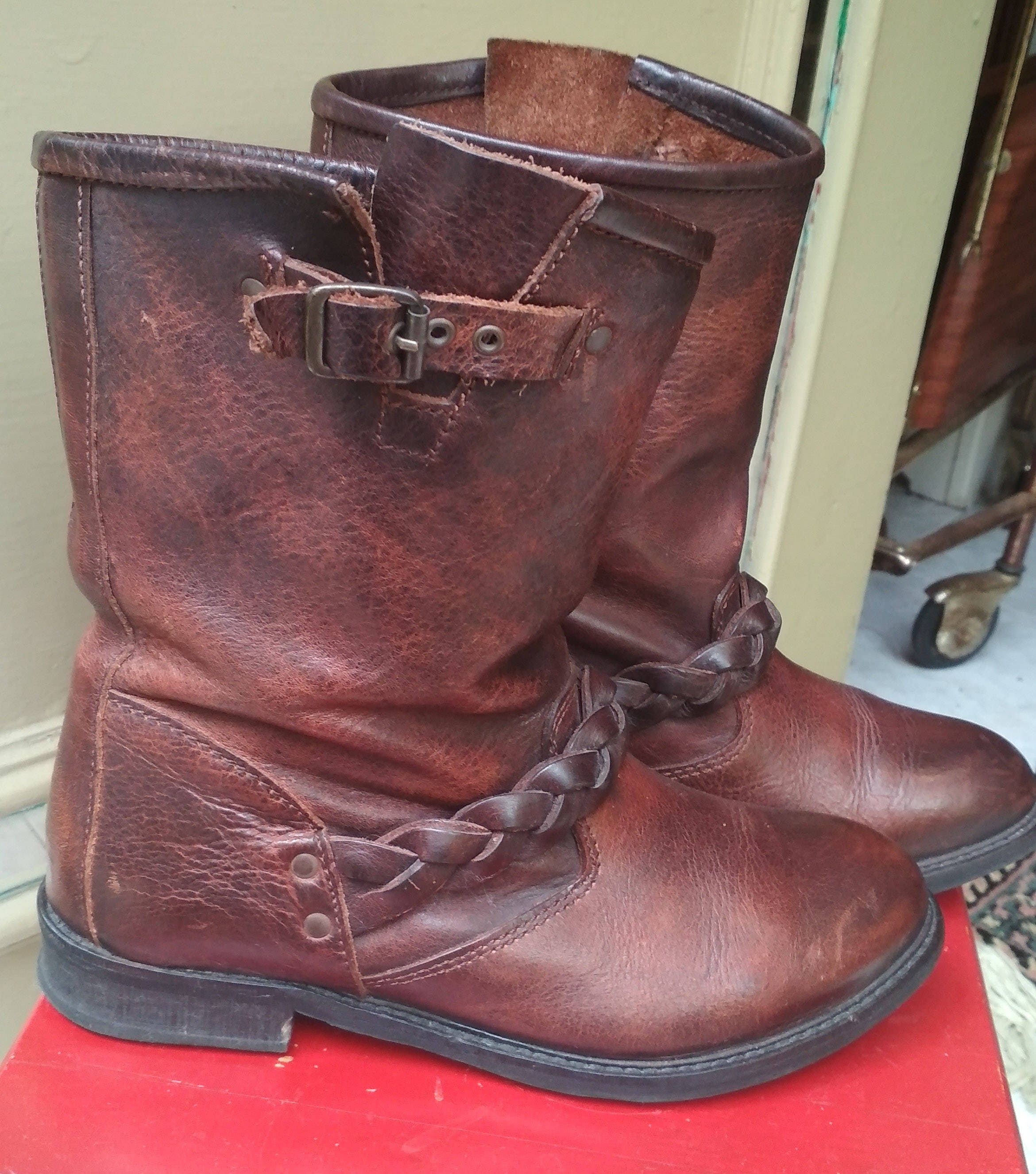 11747391 90s Braided design boots ビンテージ 90s Vintage Dr. Martens Floral Print Boots Size 5 // Vintage
