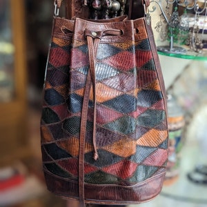 Vintage 80s Patchwork Sac Snakeskin // Vintage Fashion Vintage