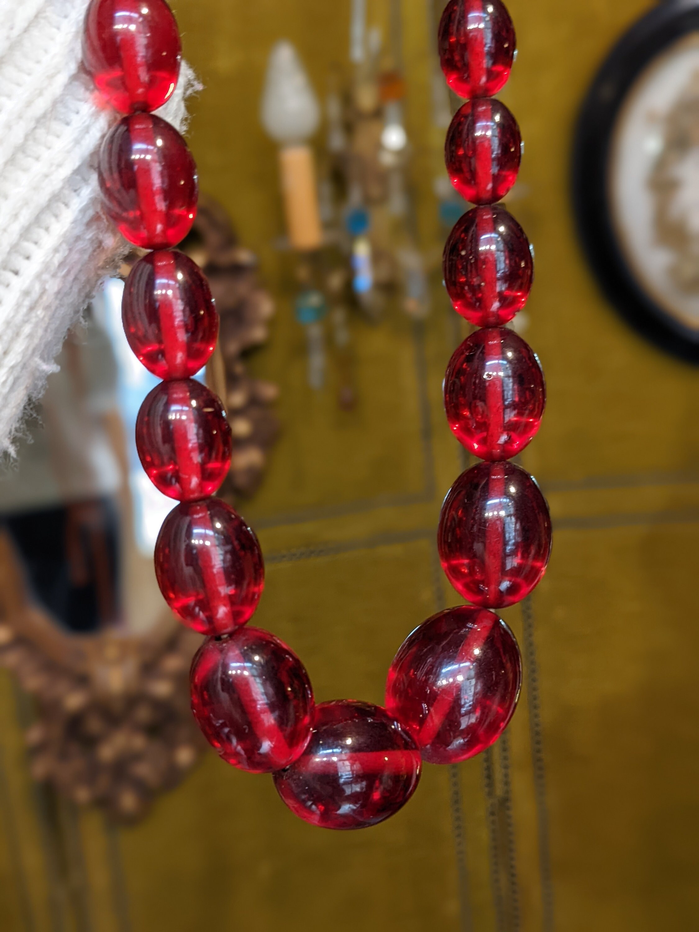 Collana Donna Vintage Con Perline E Catena Maglione - Accessorio 2 In 1 (60 Cm)