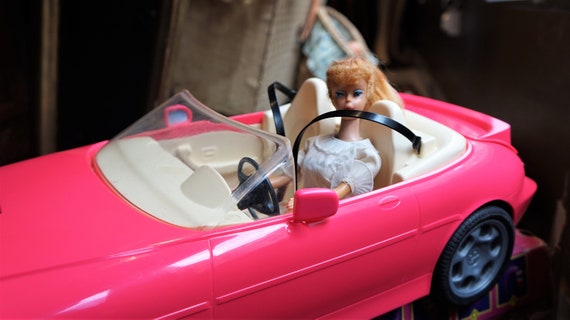 Vintage Cabriolet Barbie Car Pink in Box // Barbie Etsy