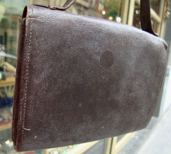 Vintage leather  handbag vintage unique piece ret… - image 4
