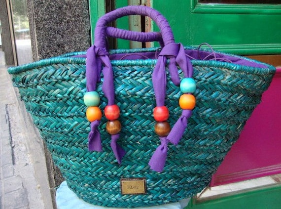 Colorful straw purse discount