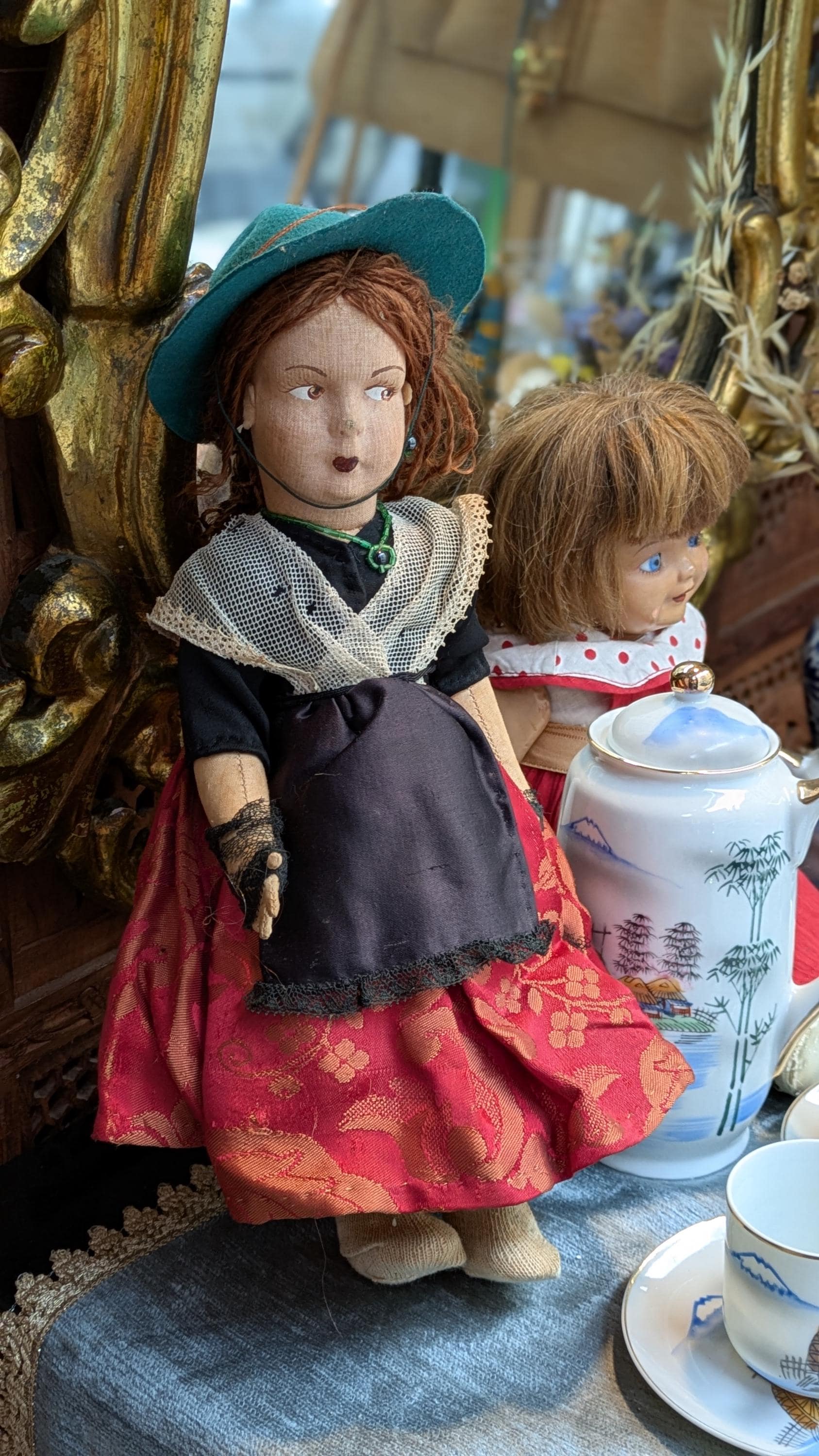 Antique Lenci Style Cloth Doll, 12.5