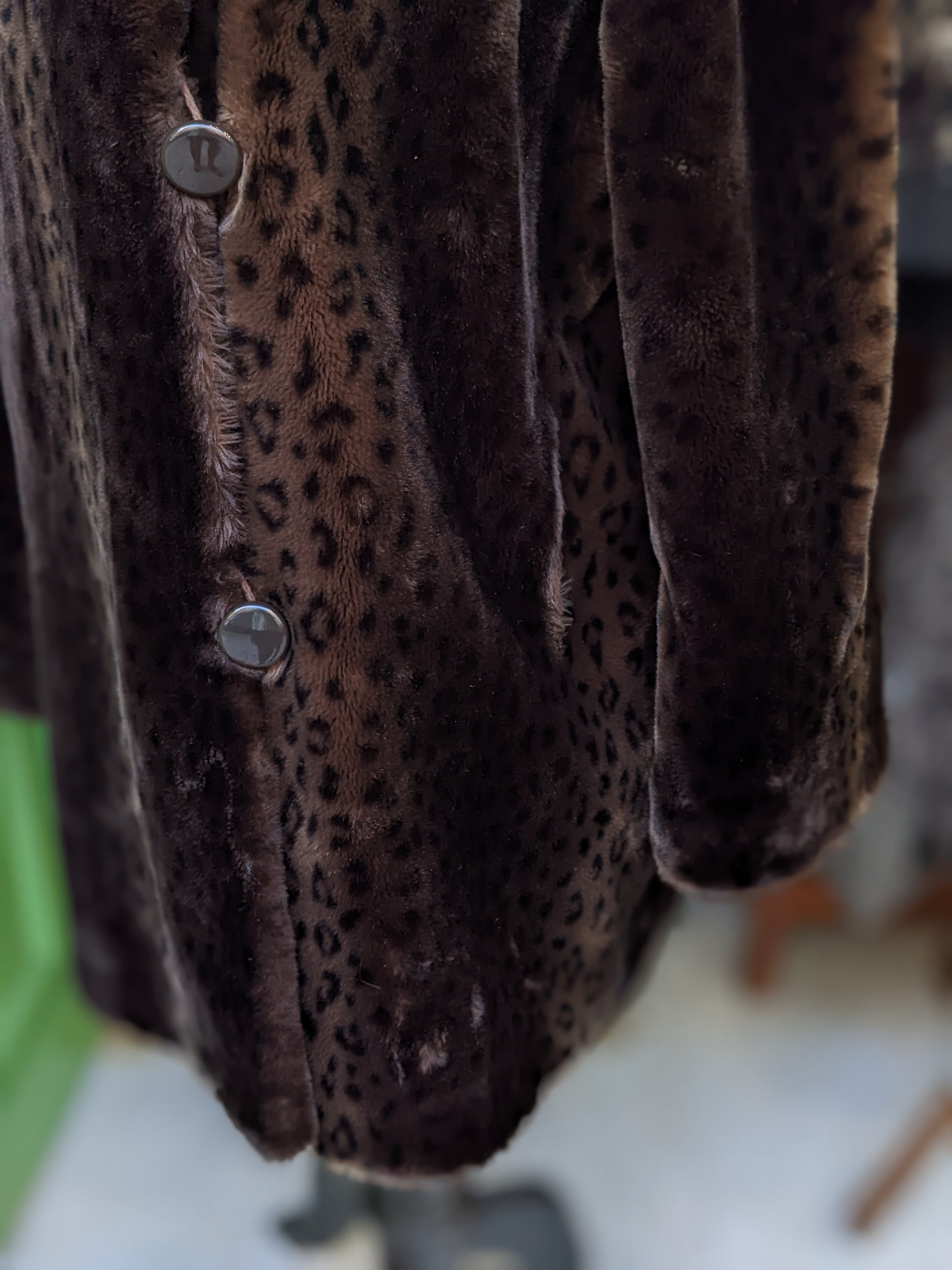 Vintage Print Mouton Coat Made in France // Creations Paris