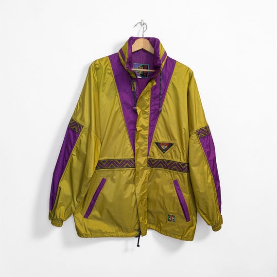 Vintage Jeantex Jacket // Festival Jacket pistachio and purple