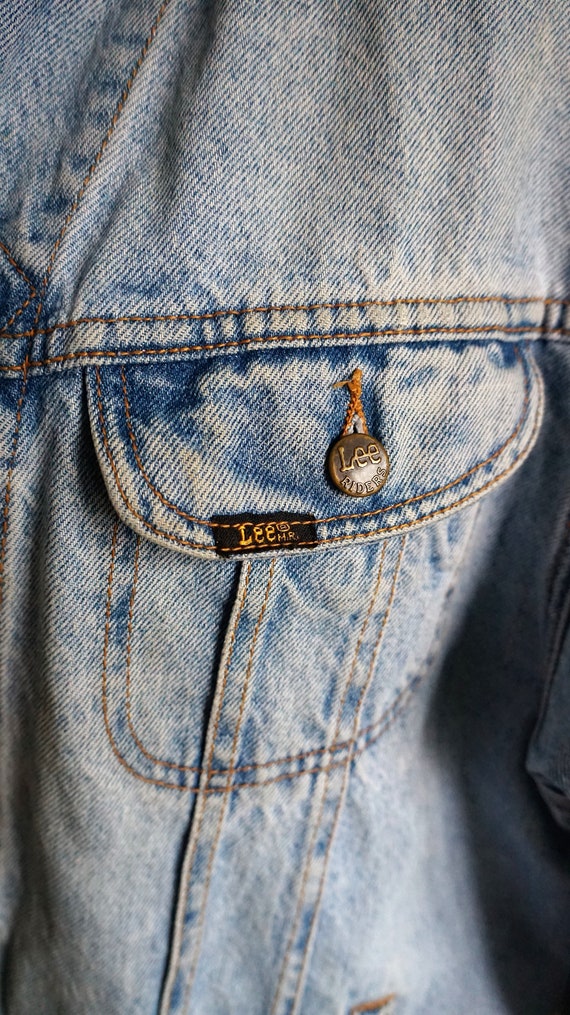 Vintage Lee Riders Sanforized Union Made Washed Denim Jacket, Made