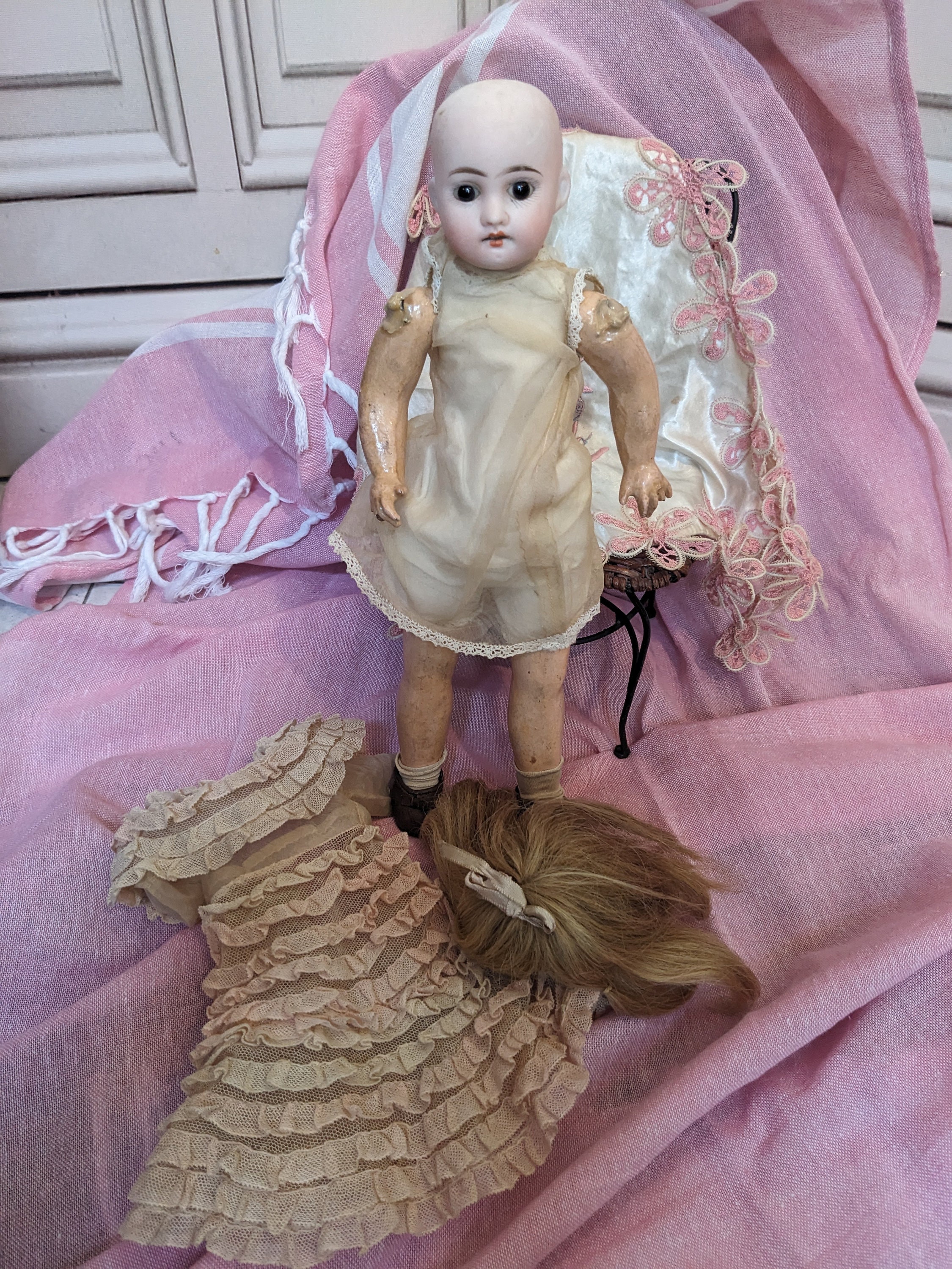 Antique Porcelain Doll With Original Clothes // Mark D 8/0 - Etsy