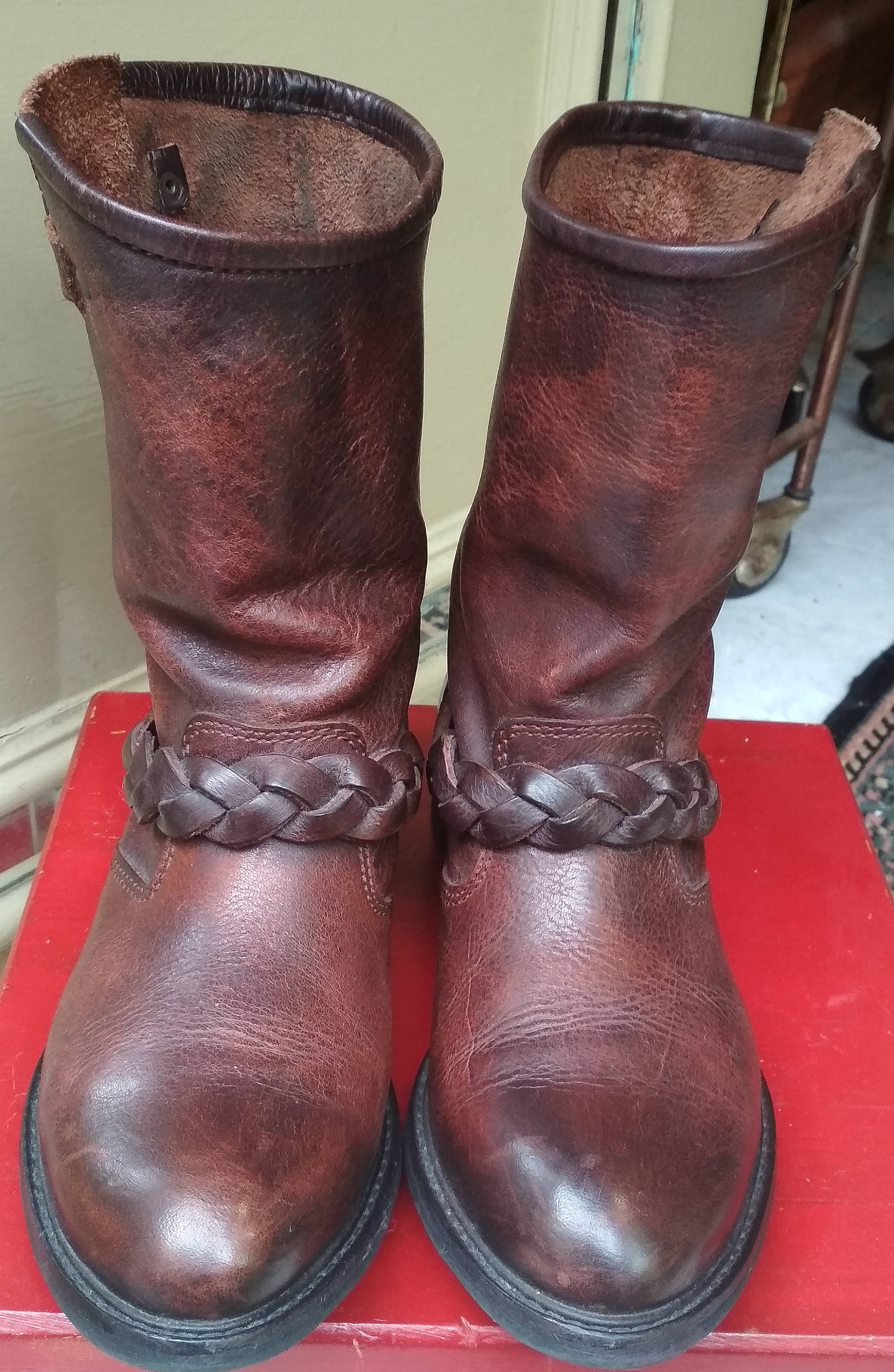 11747391 90s Braided design boots ビンテージ Women's Laser Etched Studded Lace Up Boots | Roxton by Old