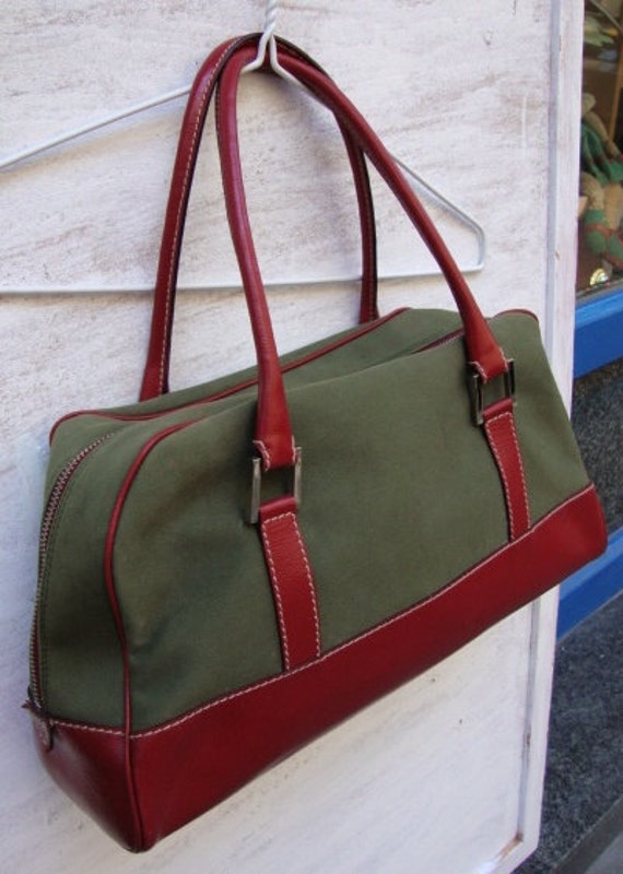 Carolina Herrera CH Vintage Bag / Green Red handb… - image 1