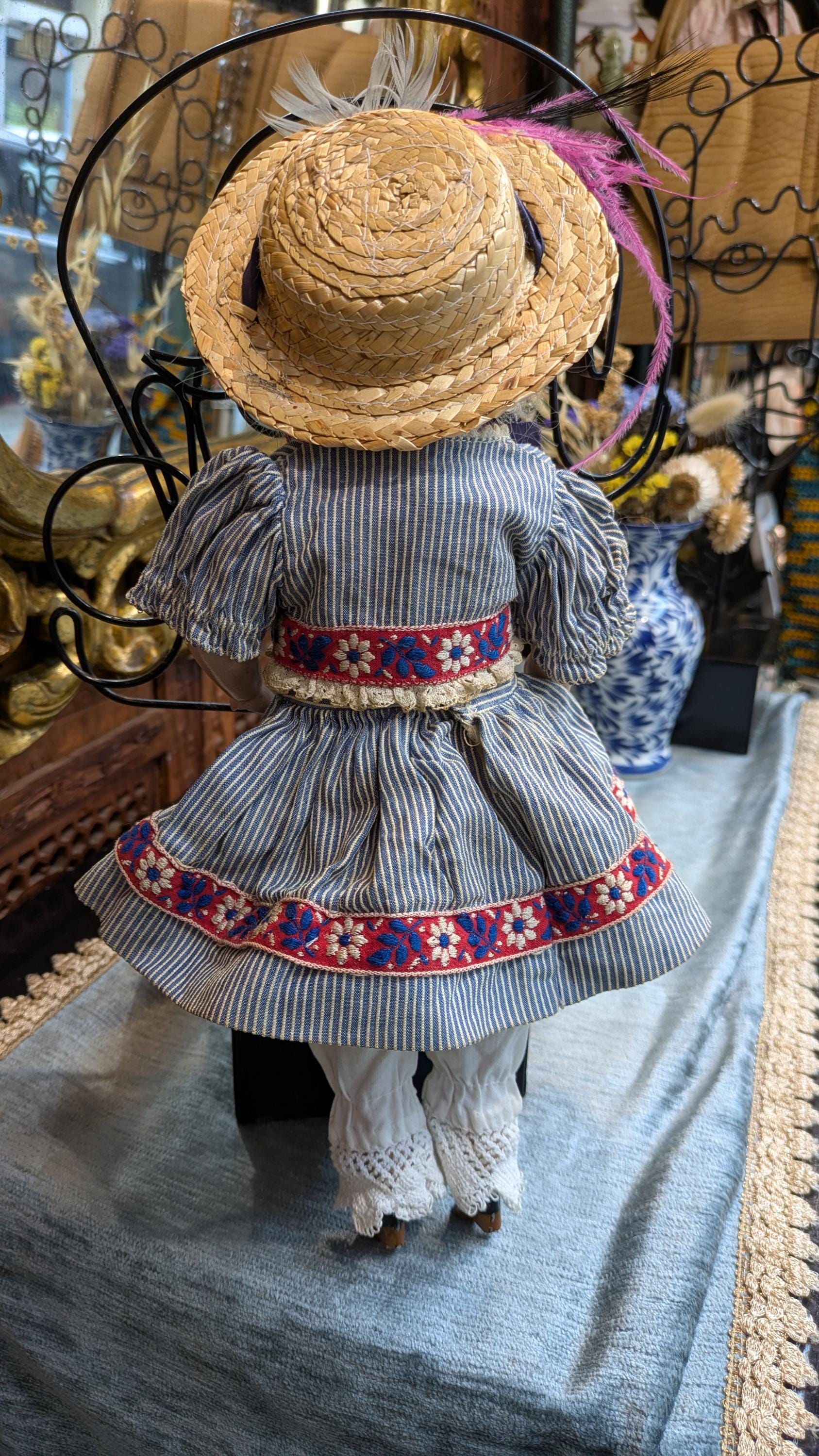 ANCIENNE POUPEE TETE Porcelaine Unis France 301 Bleuette Taille 3 Antique Doll EUR 126,00 - FR
