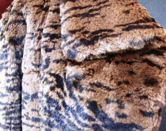 Exceptional vintage rabbit and fur coat / 1970s Fur Rabbit Coat