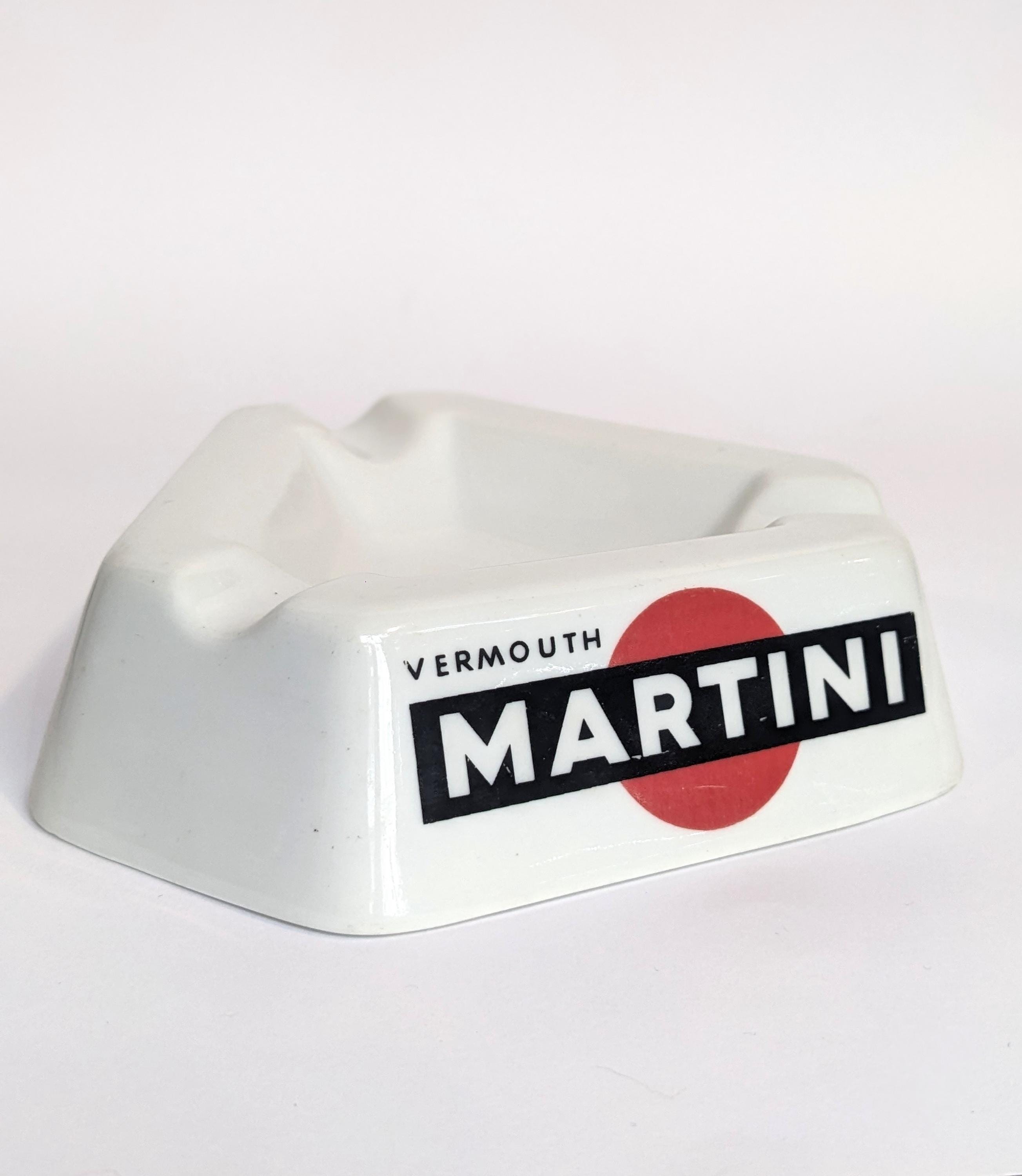 Vintage Martini Ashtray, Ceramic Barware Decor, Retro Smoking Tray
