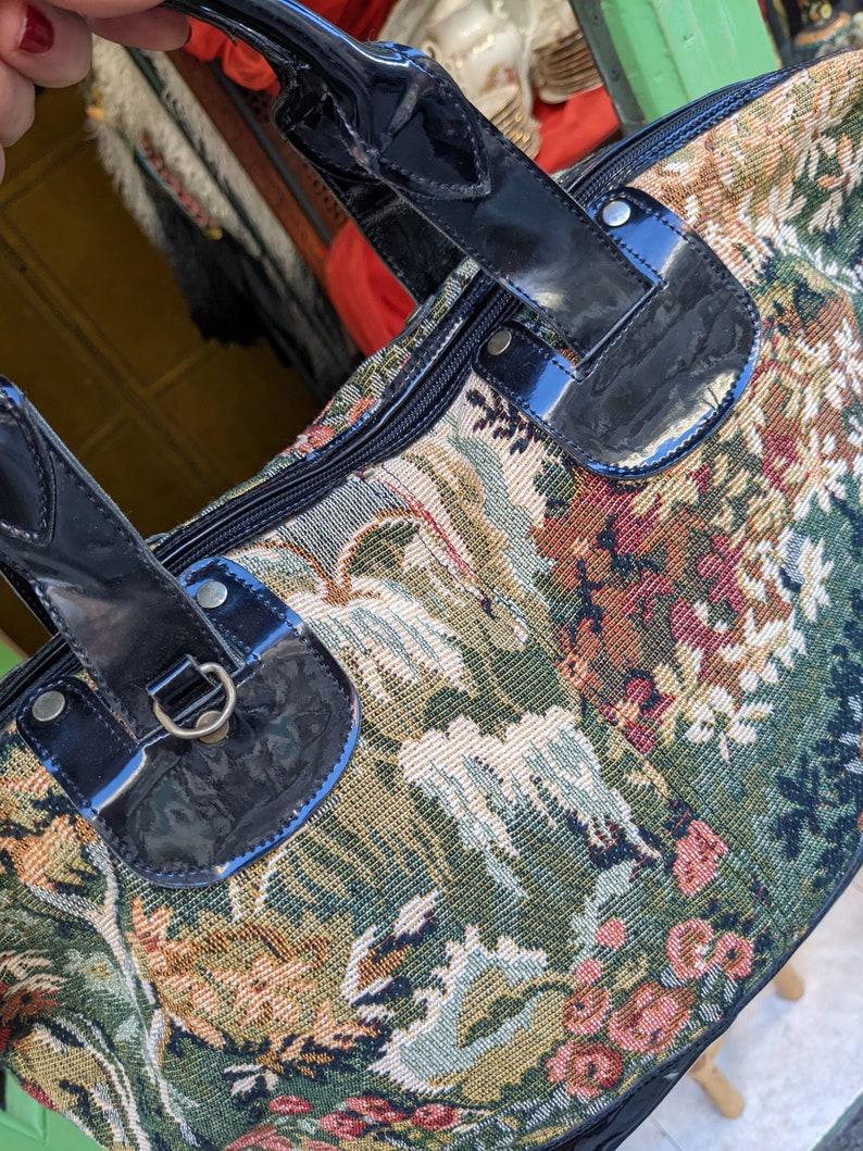Vintage Tapestry Bag Handbag // Vintage Bag Etsy