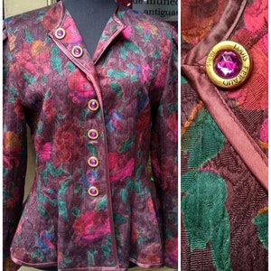 Vintage 1980 Louis Feraud Jacket Flower / Designer Vintage Jacket/ Made in Germany