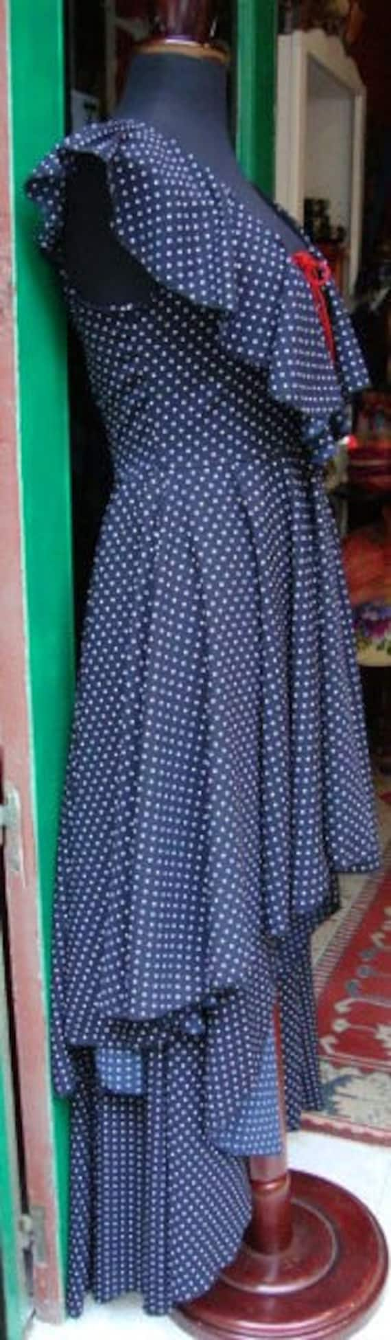 Vintage Extravagant Long Dress/ Maxi Long Polka D… - image 4