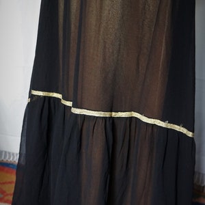 Vintage Maxi Long Black and Gold Dress // Party Cocktail Dress image 7