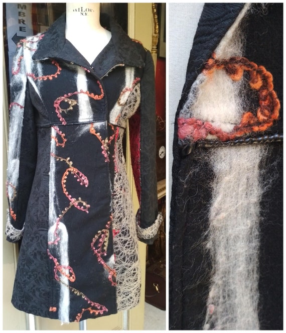 Vintage lana mujeres abrigo Desigual estilo / custo estilo / | Etsy México