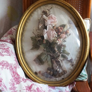 Antique French Frame Wedding Bouquet/Wedding bouquet preservation/ Blossom Rose Frame Vintage/Bubble Frame
