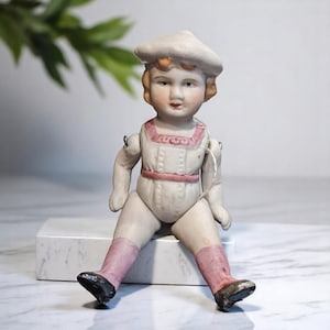 Small Antique German Bisque Doll - 1800s // Dolls house  // Antique Bisque Doll