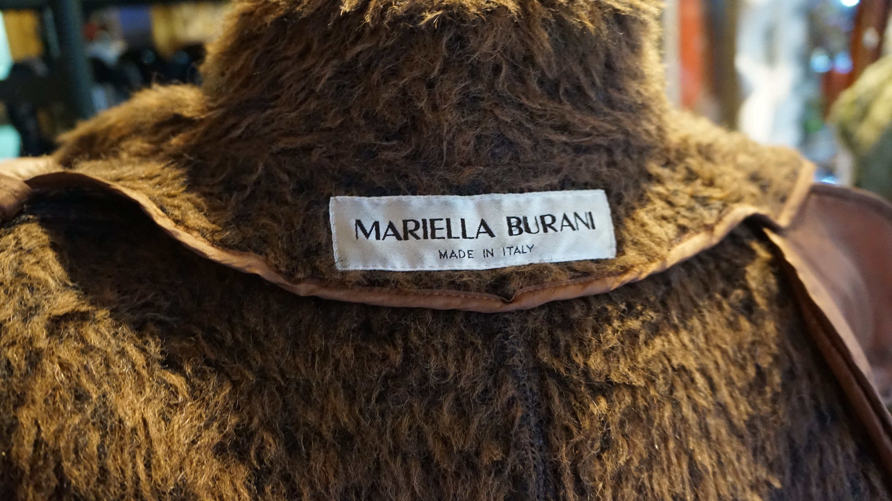 Mariella Burani ヴィンテージ ロングコート ウール ブラウン ハニー 