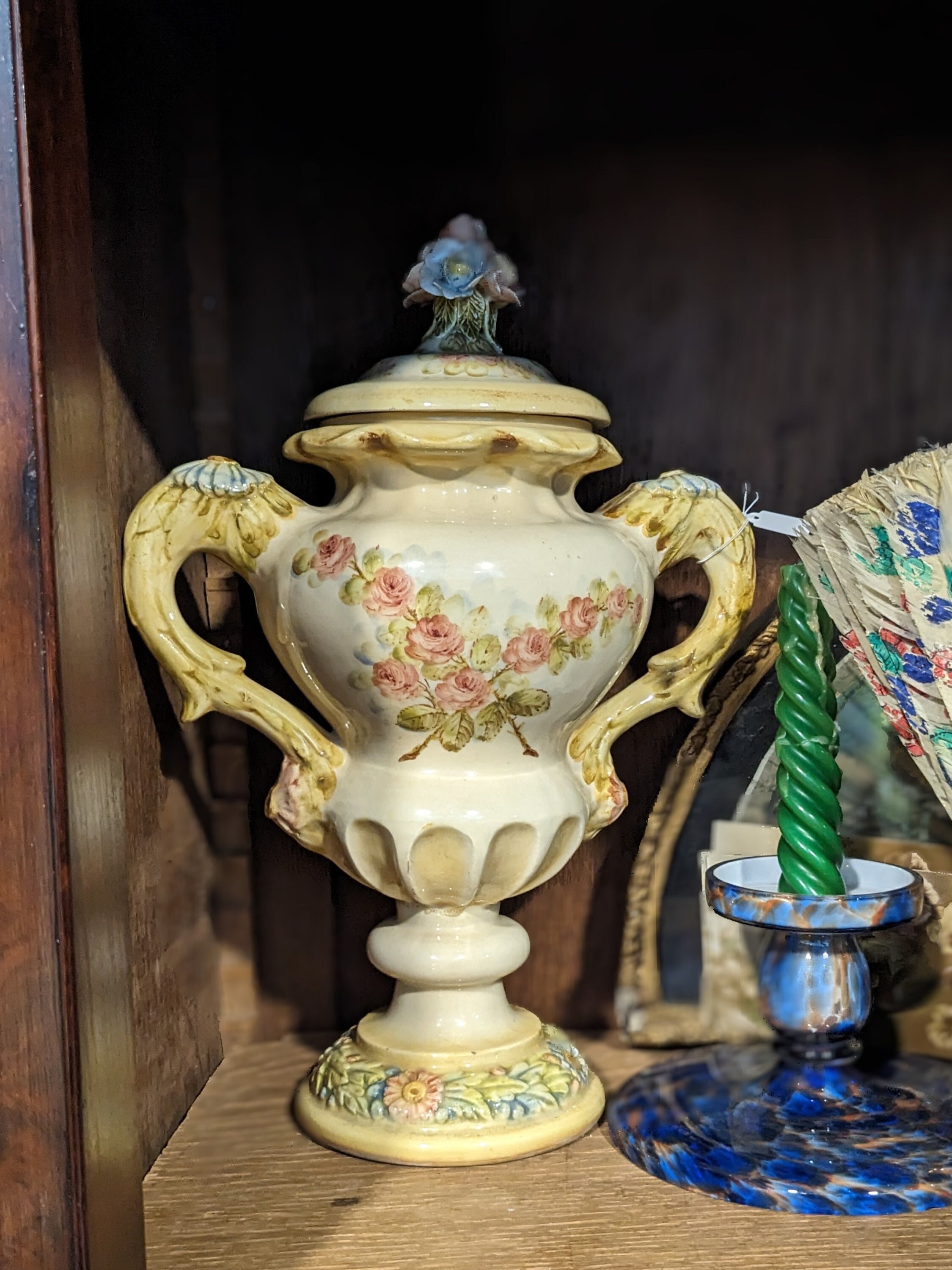 Vintage Porcelain Ceramic Tibor Vase Handpainted Made in Spain - Etsy