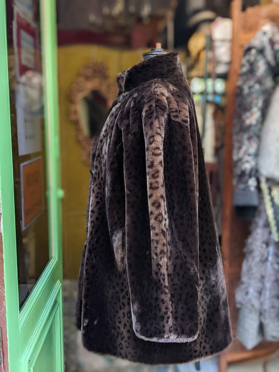 Vintage Print Mouton Coat Made in France // Creations… Gem