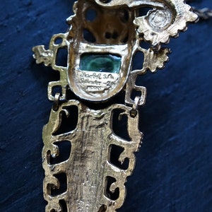 Pendentif Vintage Plaqué Or 22k Mexicain - Marque Marbel Salvador Teran - Style Maya - Occasion