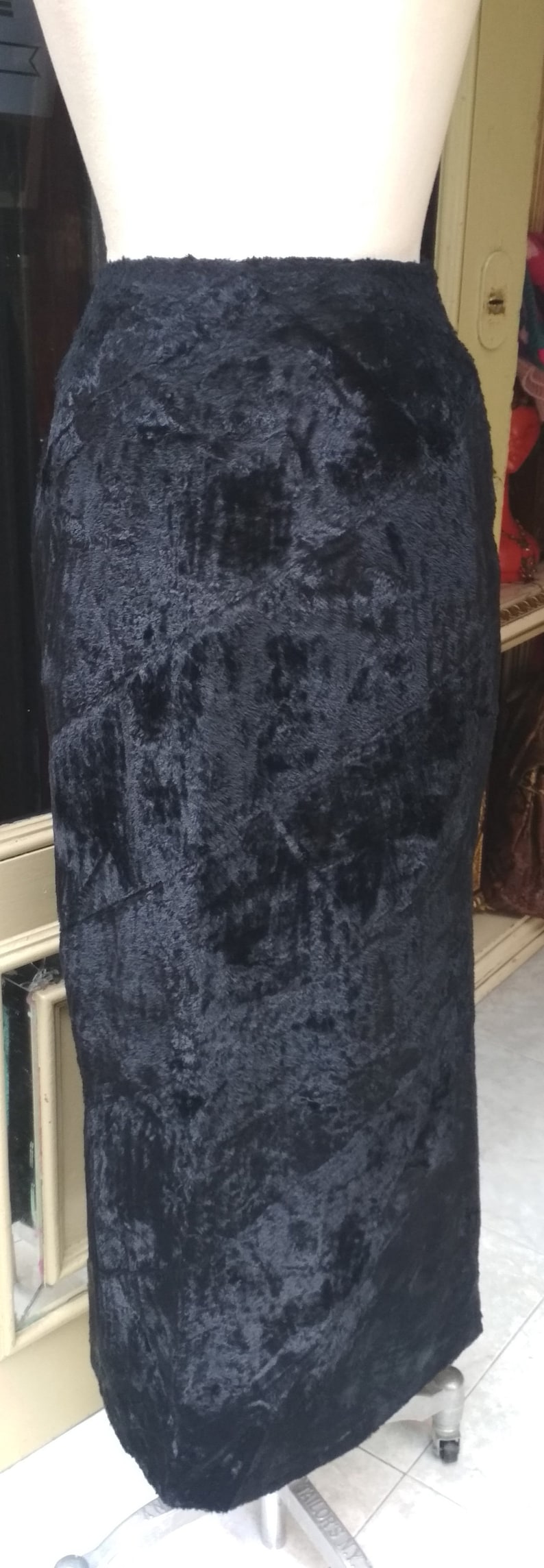Kenzo Vintage Long Black Skirt Velvet Kenzo Jungle Vintage Kenzo Paris Vintage Nineties