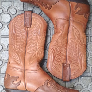 Vintage Joe Sánchez Hecho en España Botas vaquero de cuero