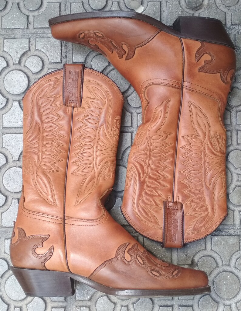 Vintage Joe Sanchez Made in Spain Lederen cowboy laarzen / | Etsy Nederland