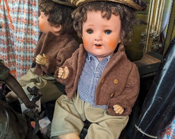 Composition Germany Doll Boy with Clothes /Antique German Doll