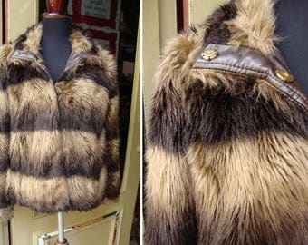 Vintage Faux Fur Brown Jacket / Furly Vintage Jacket