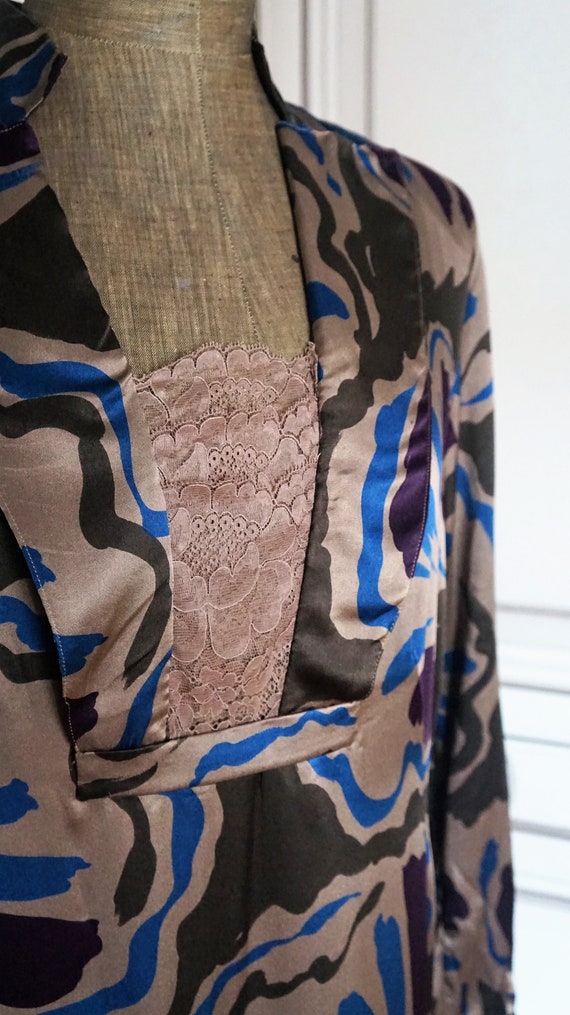 Vintage LOEWE Madrid 80s Dress Silk / Designer Clothes Woman View 3