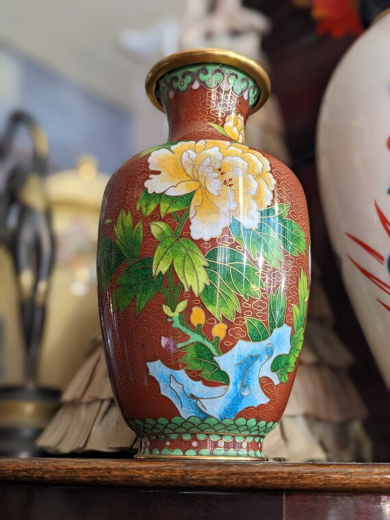 Vintage Cloisonne Vase Enamel Zi Jin Cheng - China - 1970 - Etsy