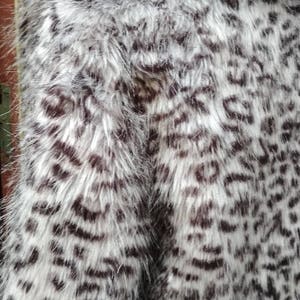 Vintage Gray Black White Faux Fur Coat Print / Leopard Faux Coat / Style Animal Print Design image 7