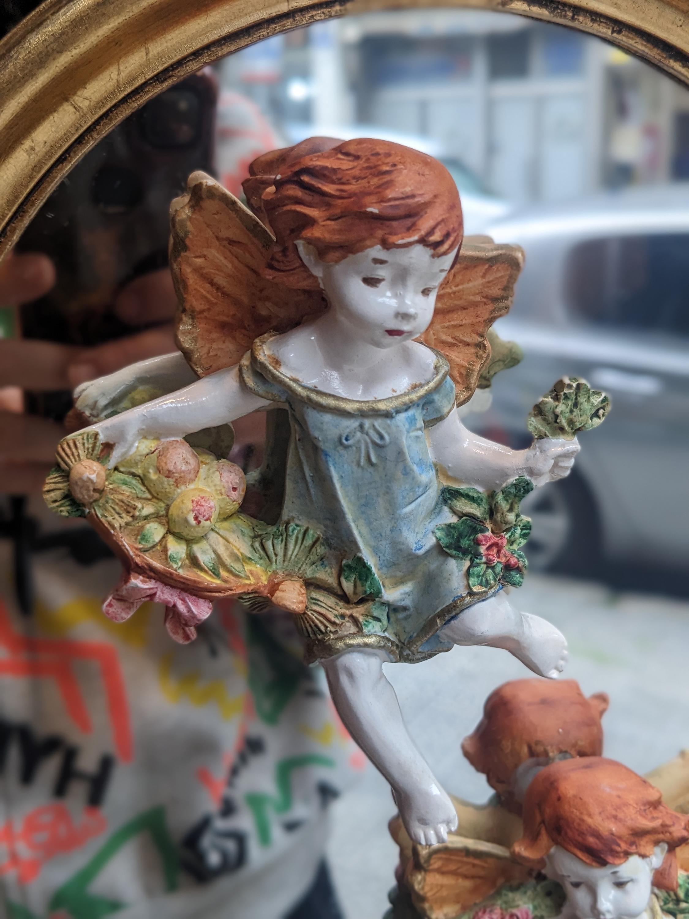 ヴィンテージ エンジェル ケルビム ゴールド ミラー ホーム