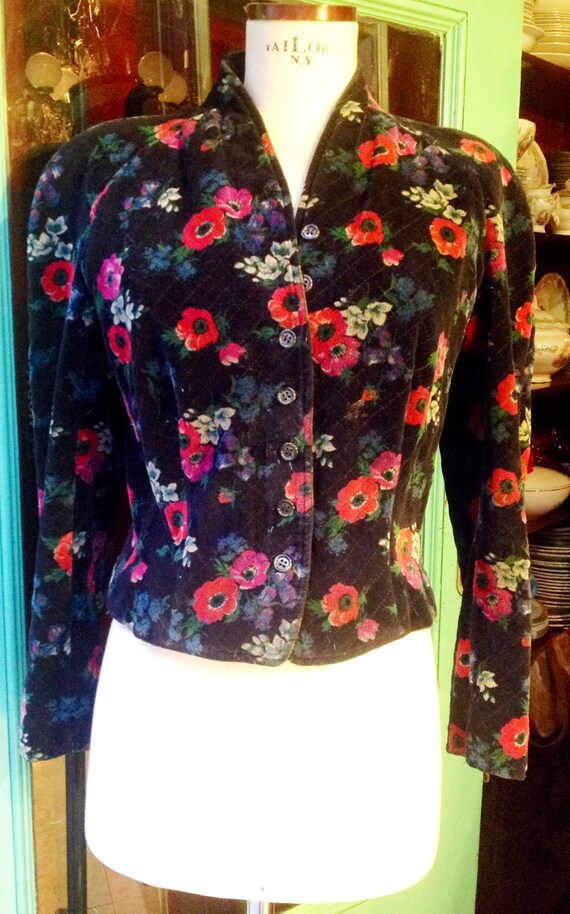 KENZO jeans Vintage Jacket and Skirt Velvet Flower
