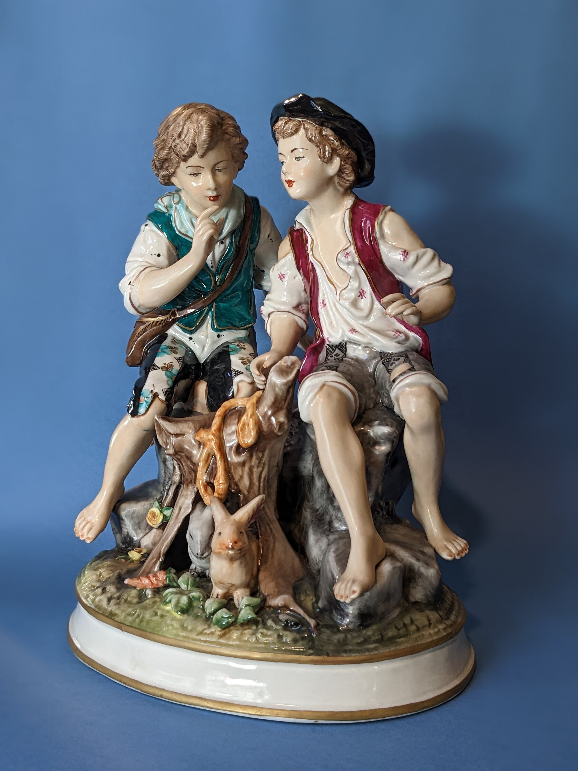 陶器製 子供たちのフィギュア 置物 陶器 中国 子ども 人形 オブジェ 置物 少年 おもちゃ - メルカリ