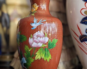 中国七宝焼き花瓶 - Chinese Cloisonné Floral Vase Vintage Cloisonne Vase Enamel Zi Jin Cheng - China - 1970 - Etsy