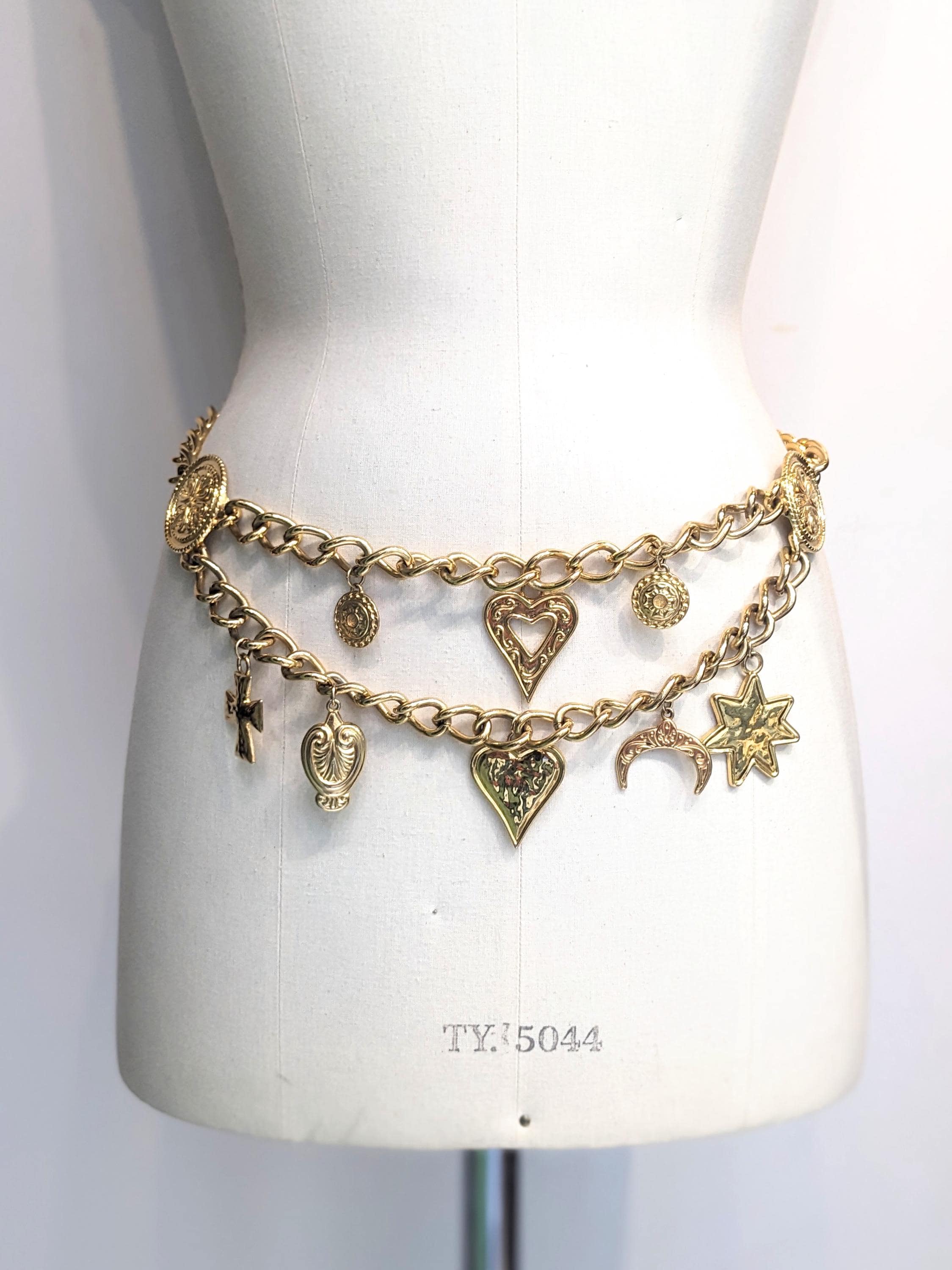 ESCADA エスカーダ チェーンベルト ゴールド 80s Vintage Gold Chain ESCADA Charm Belt Gold Metallic